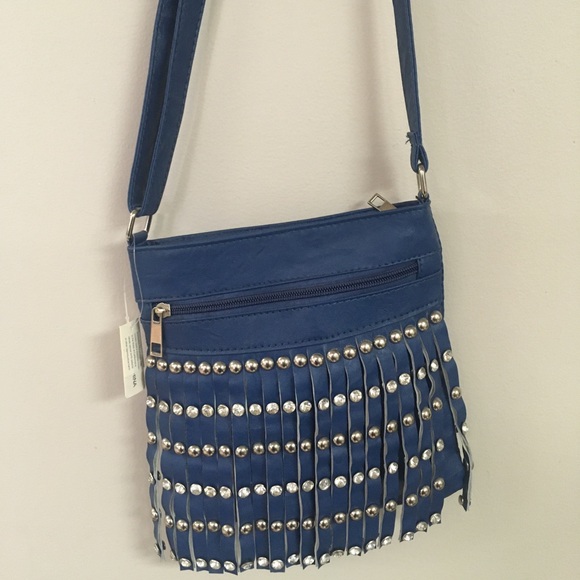 Royal Blue Western Fringe Messenger Bag - Picture 7 of 12
